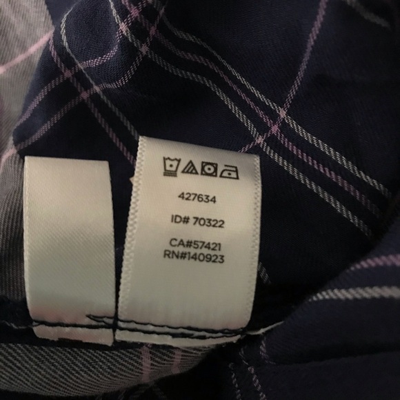 LOU & GREY PLAIDS BUTTON FRONT BOYFRIEND TUNIC 171 - Picture 8 of 8